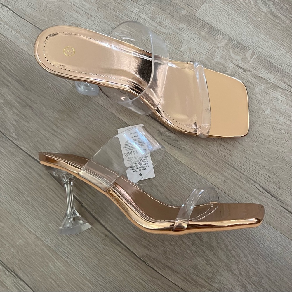 mysoft Women's Clear Heels Backless Slip On Open Toe
Heeled Mule Sandals Shoes